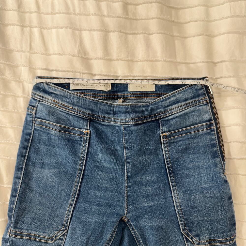 Pilcro Anthropologie Cropped Bootcut Jeans Women's 25 Patchwork Flare Y2K Indie - Picture 6 of 16